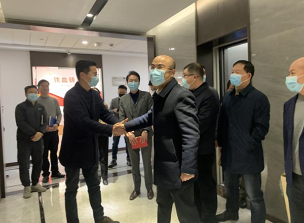 2022年1月12日奉化区张巍副区长等一行莅临宁波市军创园和云笈科技公司调研指导工作